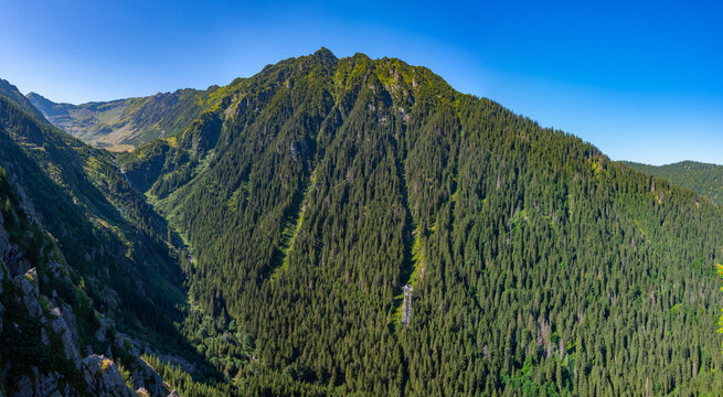 Valley leading to Balea lake in Romania