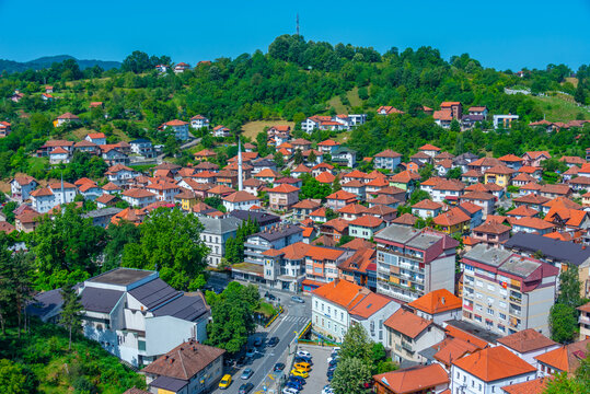 Cityscape of Bosnian town Tesanj