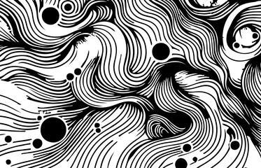 Abstract black and white  zentangle doodle background. - 779370410