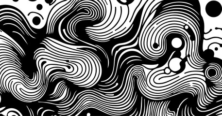 Abstract black and white  zentangle doodle background. - 779370421