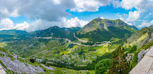Landscape of Lovcen National Park in Montenegro