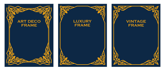 Art Deco frame set luxury frames banner label luxury line. background with frame. vector illustration . create your designs with frame