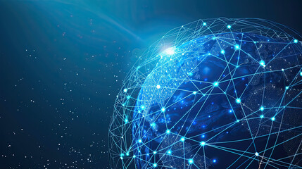 Digital world globe, concept of global network and connectivity on Earth, high speed data transfer and cyber technology, information exchange and international telecommunication - Generative AI 