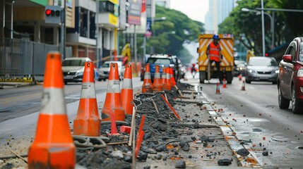 Traffic Control: Measures to protect workers and pedestrians from vehicle traffic in and around the construction site.​