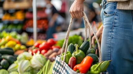 Bag of heealthy veggies