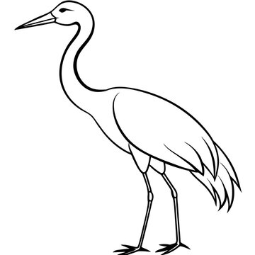 crane line art vector