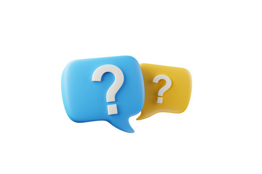 3D rendering A question mark floated in the air. Question ideas that arise in various places.