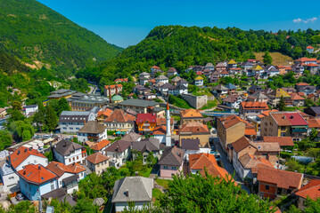 Panorama view of Travnik town in Bosnia and Herzegovina