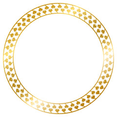 Greek Gold frame, circle frame with seamless vector illustration