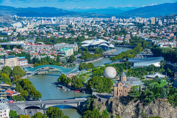 Panorama view of downtown Tbilisi in Georgia © dudlajzov