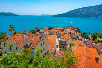Obraz premium Aerial view of the old town of Herceg Novi in Montenegro