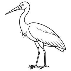 stork line art vector
