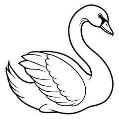 swan line art vector