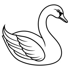 swan line art vector
