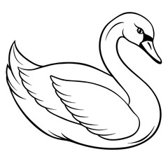 swan line art vector