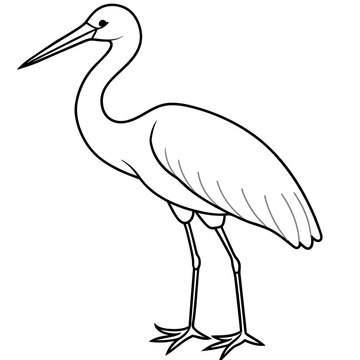 recommend clip art: stork line art vector