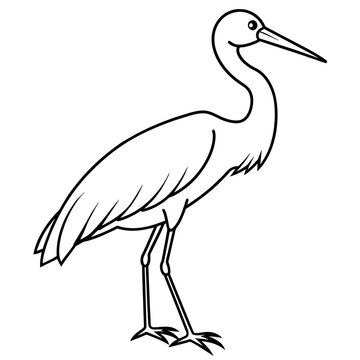 recommend clip art: stork line art vector