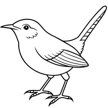 recommend clip art: line art of a wren