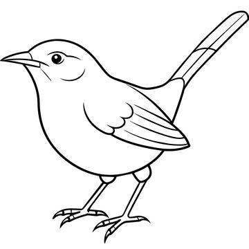 recommend clip art: line art of a wren
