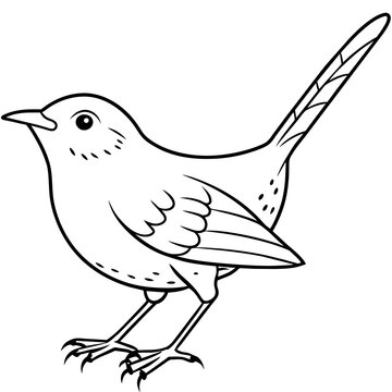 recommend clip art: line art of a wren