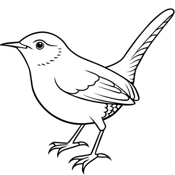 recommend clip art: line art of a wren