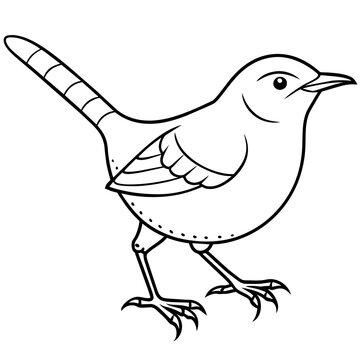 recommend clip art: line art of a wren