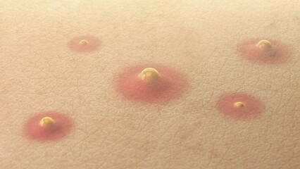 acne skin layer, Skin treatments , cosmetology and skincare problems. 3d animation.