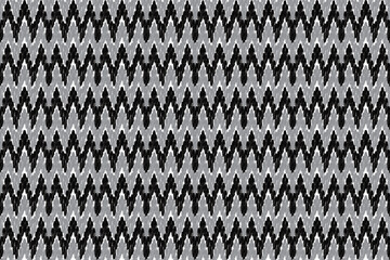 black and white Ikat seamless pattern