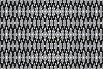 black and white Ikat seamless pattern