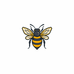 Bee logo design vector flat illustration template