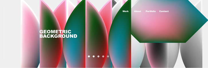 Abstract geometric shapes web design page. Vector Illustration For Wallpaper, Banner, Background, Card, Book Illustration, landing page