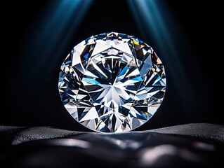 Big luxury diamond over dark background. AI generated image.
