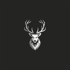 Deer head hipster retro logo design vector illustration