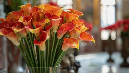 A tall elegant arrangement of calla lily flower