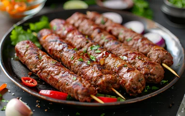 Fotobehang  Spicy Seekh kebabs  of beef meat © jawaria