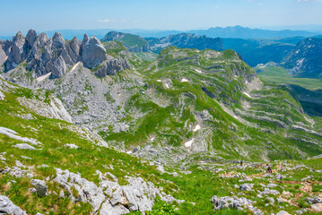 Panorama of Durmitor National park dominated by Bobotuv Kuk mountain, Montenegro