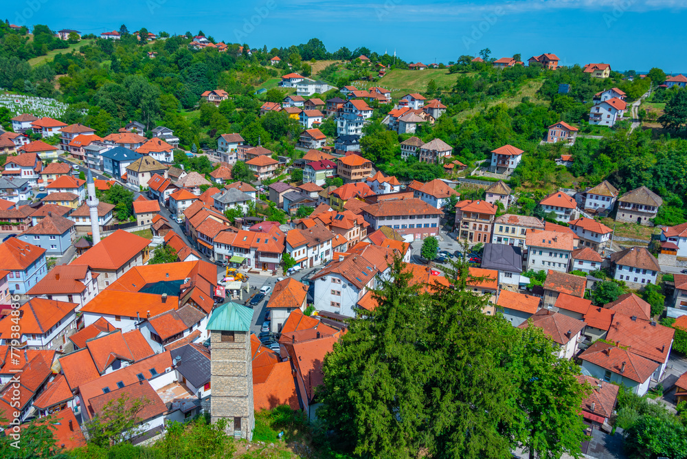 Canvas Prints Cityscape of Bosnian town Tesanj