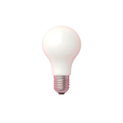 A single light bulb glowing brightly against a Transparent Background