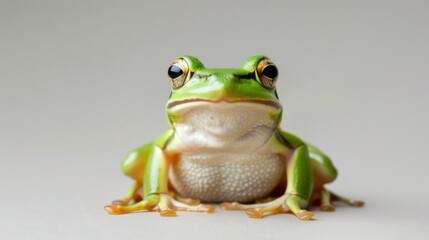 Obraz premium Frog on a grey background