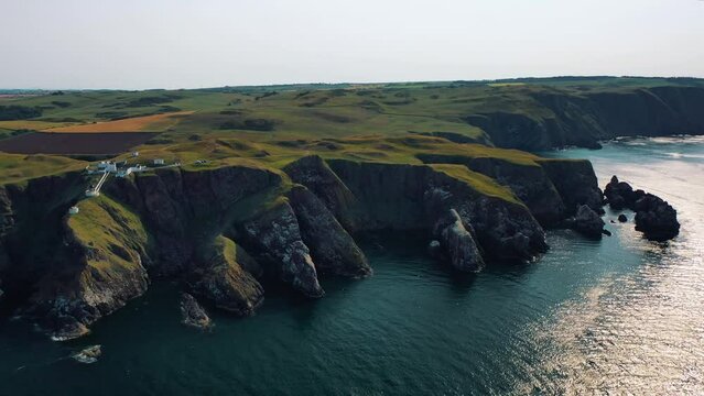 United Kingdom&rsquo;s Coastal Gems: Aerial Over Scotland&rsquo;s St Abbs Head. Britains Coast.