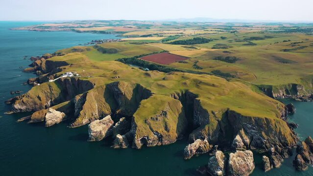 Stunning British Seascapes of St Abbs Head's Coastal Cliffs and Charm, Views of Scotland, United Kingdom.