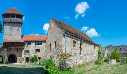 Fototapeta na wymiar Fortified church in Romanian village Calnic