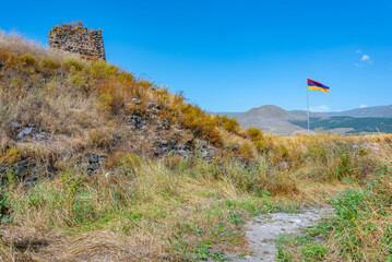 Summer day at Lori castle in Armenia