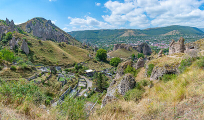 Fototapeta na wymiar Medieval Goris Cave Dwellings in Armenia