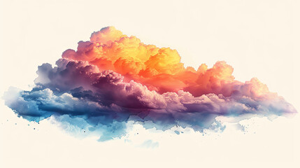 watercolor illustration of cloud