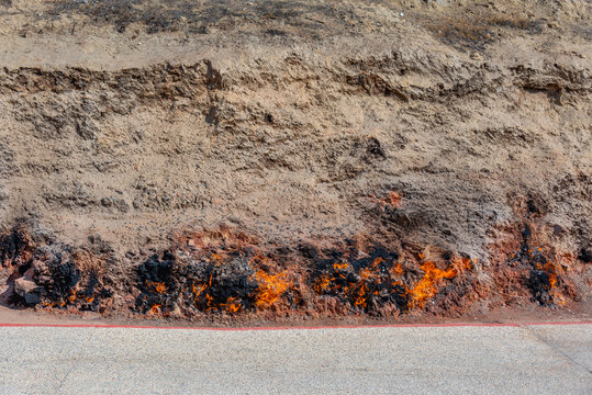 Yanar dag eternal flame in Azerbaijan
