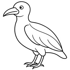    Bird vector illustration with line art.