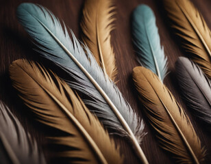 Soft Feathers Texture with Grey and Blue Hues