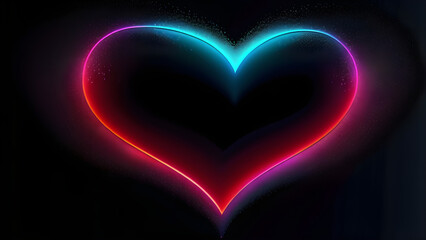 Sensational Black Background Featuring Vibrant Red Neon Heart Shapes: Captivating Wallpaper Collection(Generative AI)