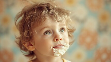 Fototapeta premium Cream applied with tender care on baby skin a gentle act of love and protection